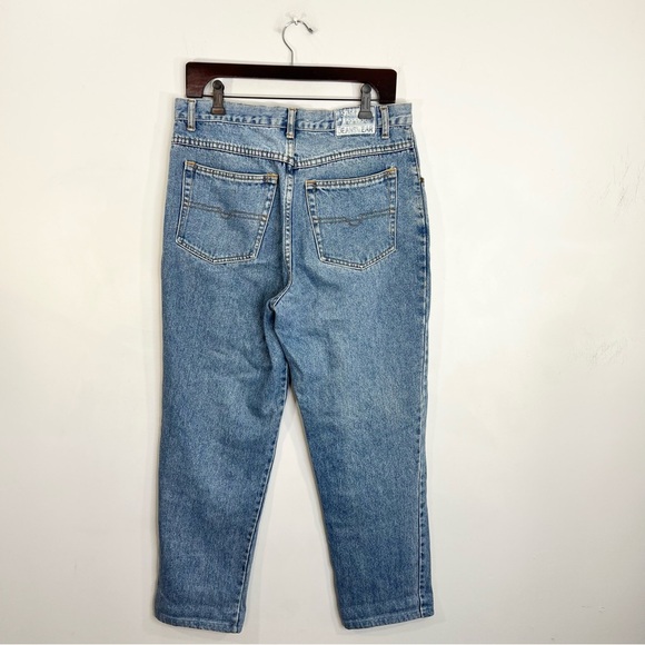 Vintage 80s Sargent Pepper 100% cotton high rise kick crop embroidered jeans 33 - Picture 5 of 14